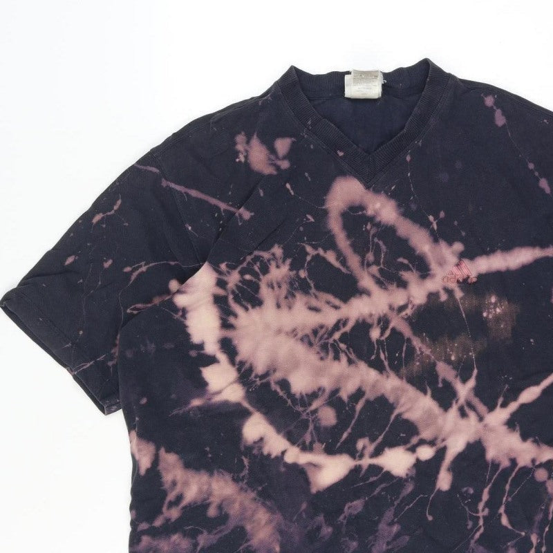 Additional view of Adidas Men’s Large Black Bleach Dye V-Neck Short Sleeve T-Shirt
