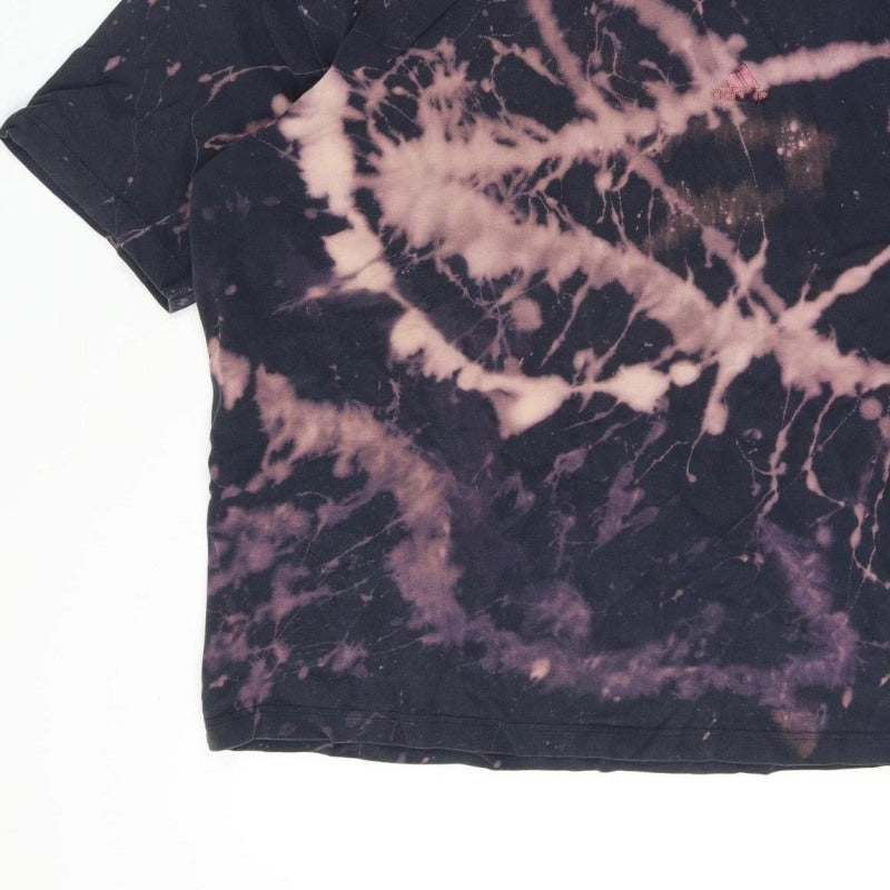 Additional view of Adidas Men’s Large Black Bleach Dye V-Neck Short Sleeve T-Shirt