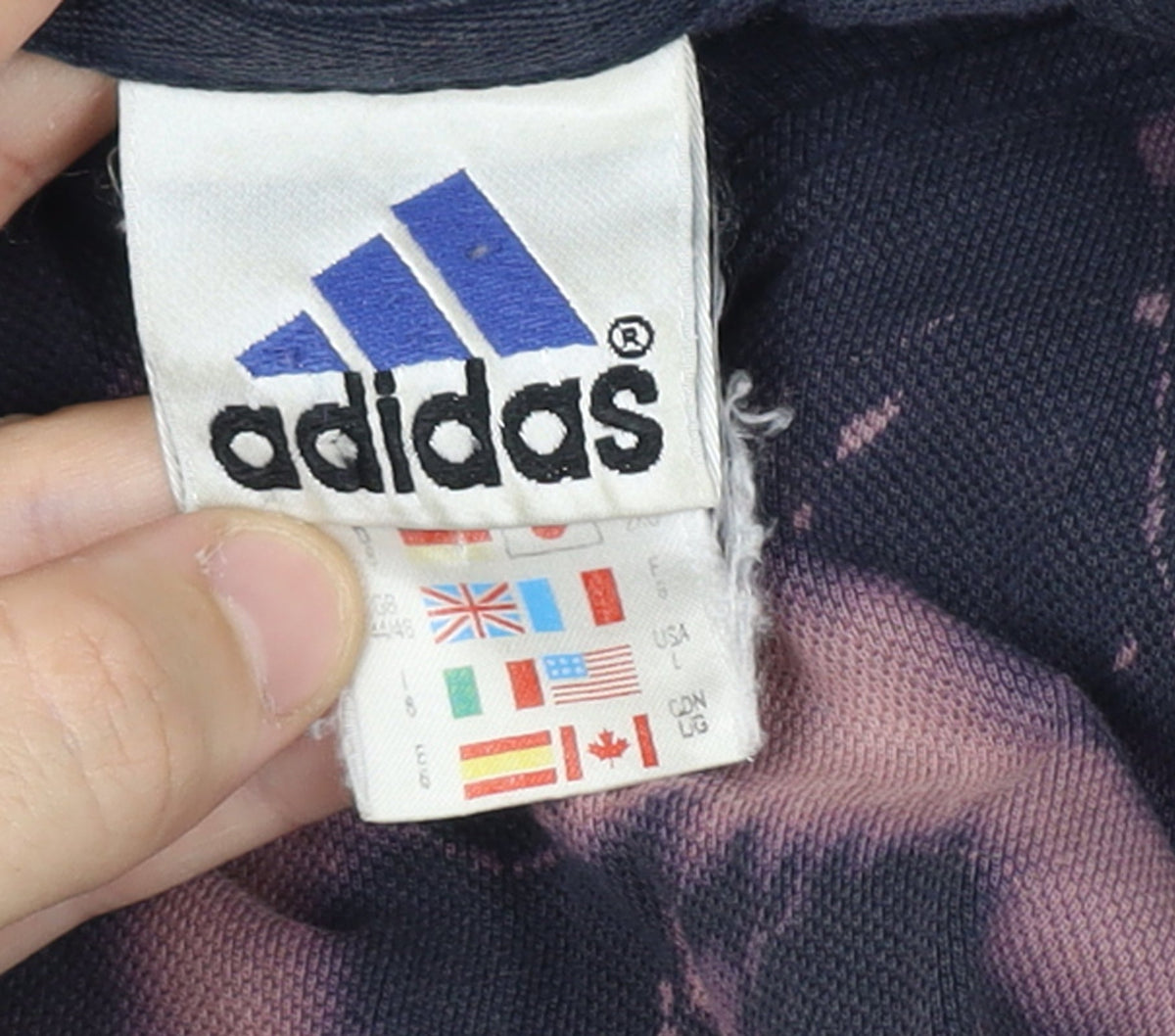 Additional view of Adidas Men’s Large Black Bleach Dye V-Neck Short Sleeve T-Shirt