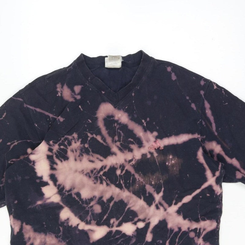 Additional view of Adidas Men’s Large Black Bleach Dye V-Neck Short Sleeve T-Shirt