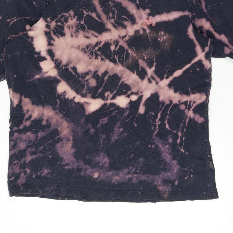 Additional view of Adidas Men’s Large Black Bleach Dye V-Neck Short Sleeve T-Shirt