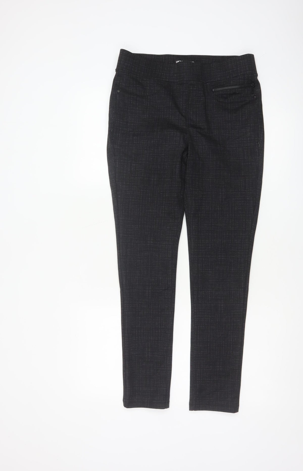 DKNY Jeans Women Black S Stretch Skinny Check Jegging Trousers