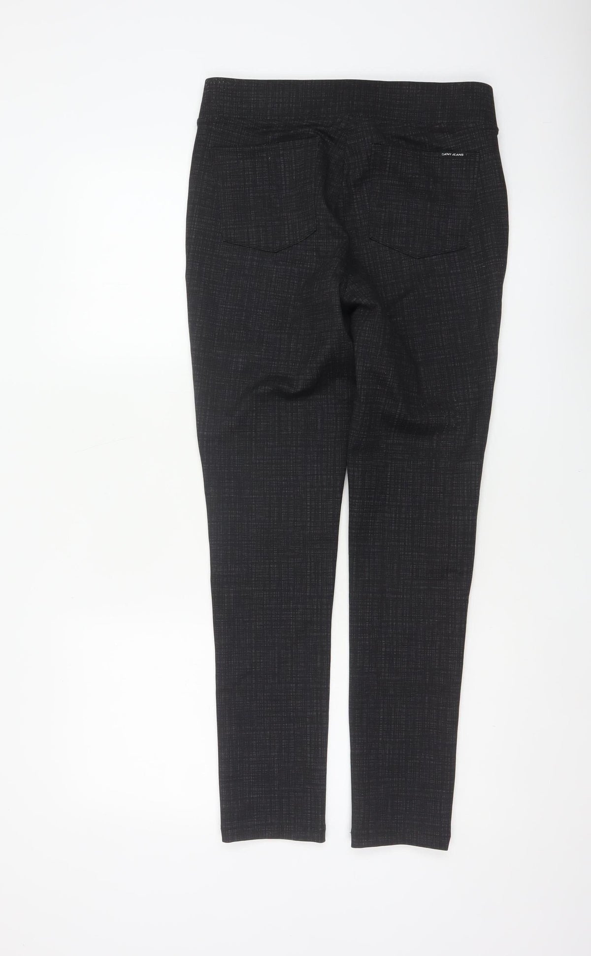 DKNY Jeans Women Black S Stretch Skinny Check Jegging Trousers