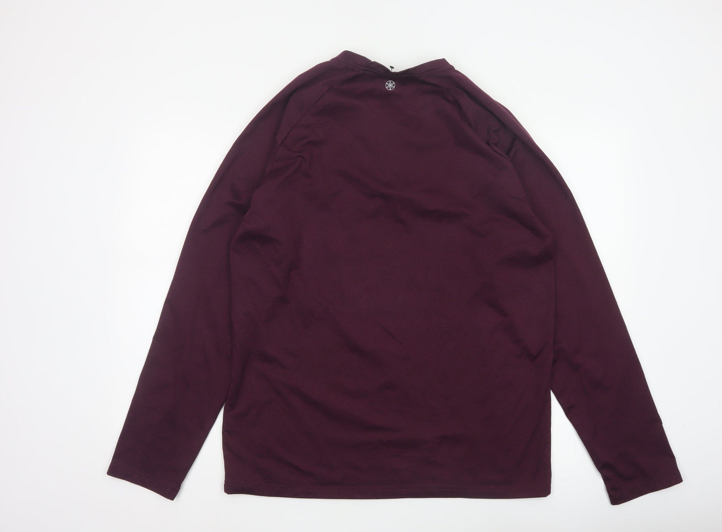 Gaiam Men Purple L Long Sleeve Henley Button-Up Active Top