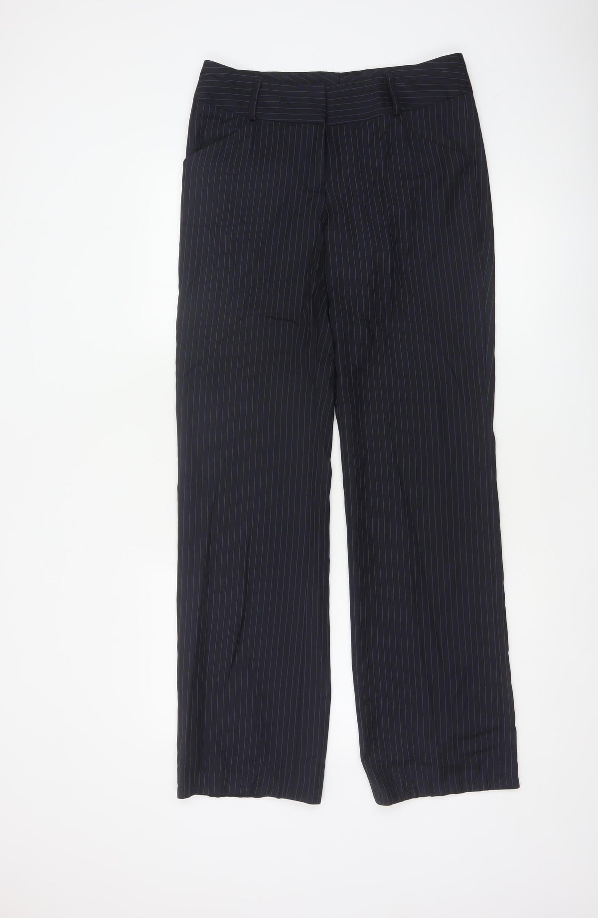 Frencheye Vive Women’s Navy Pinstripe Size 10 Straight Dress Trousers
