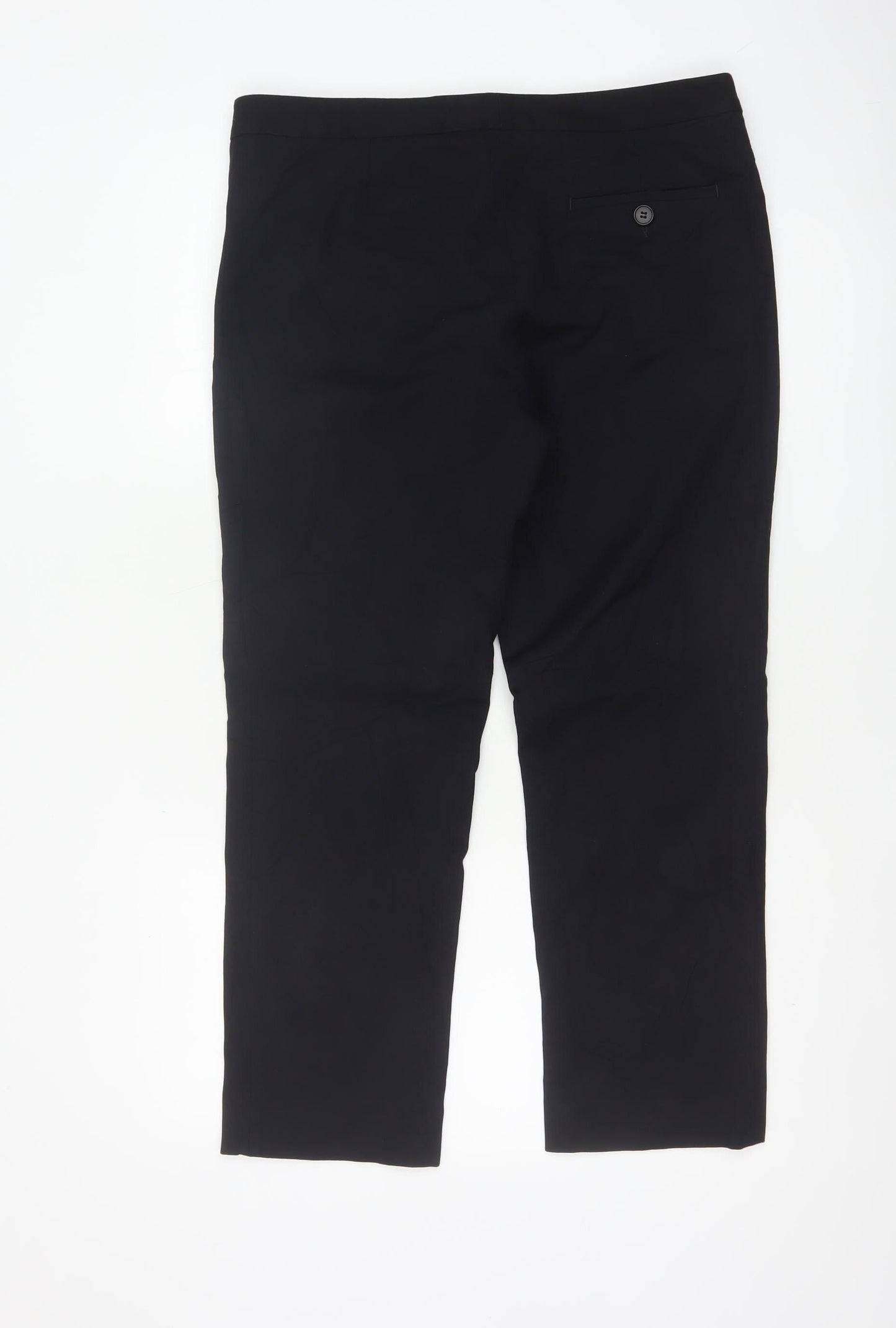 Jigsaw Women Black UK 14 Straight Tailored Work Trousers Pockets