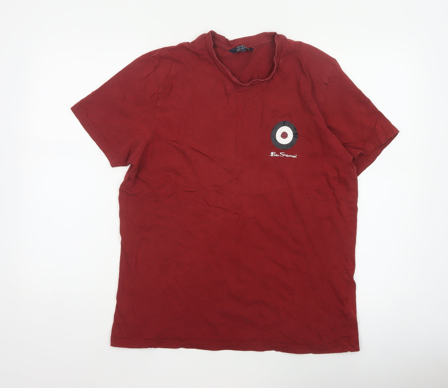 Ben Sherman Men's Red L Mod Target Logo Cotton Short Sleeve T-Shirt