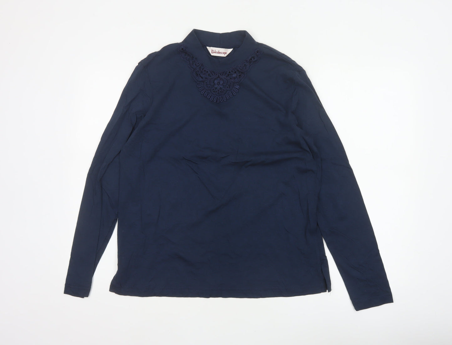 Kaleidoscope Women’s Navy Blue UK 16 High Neck Embroidered Jersey Blouse