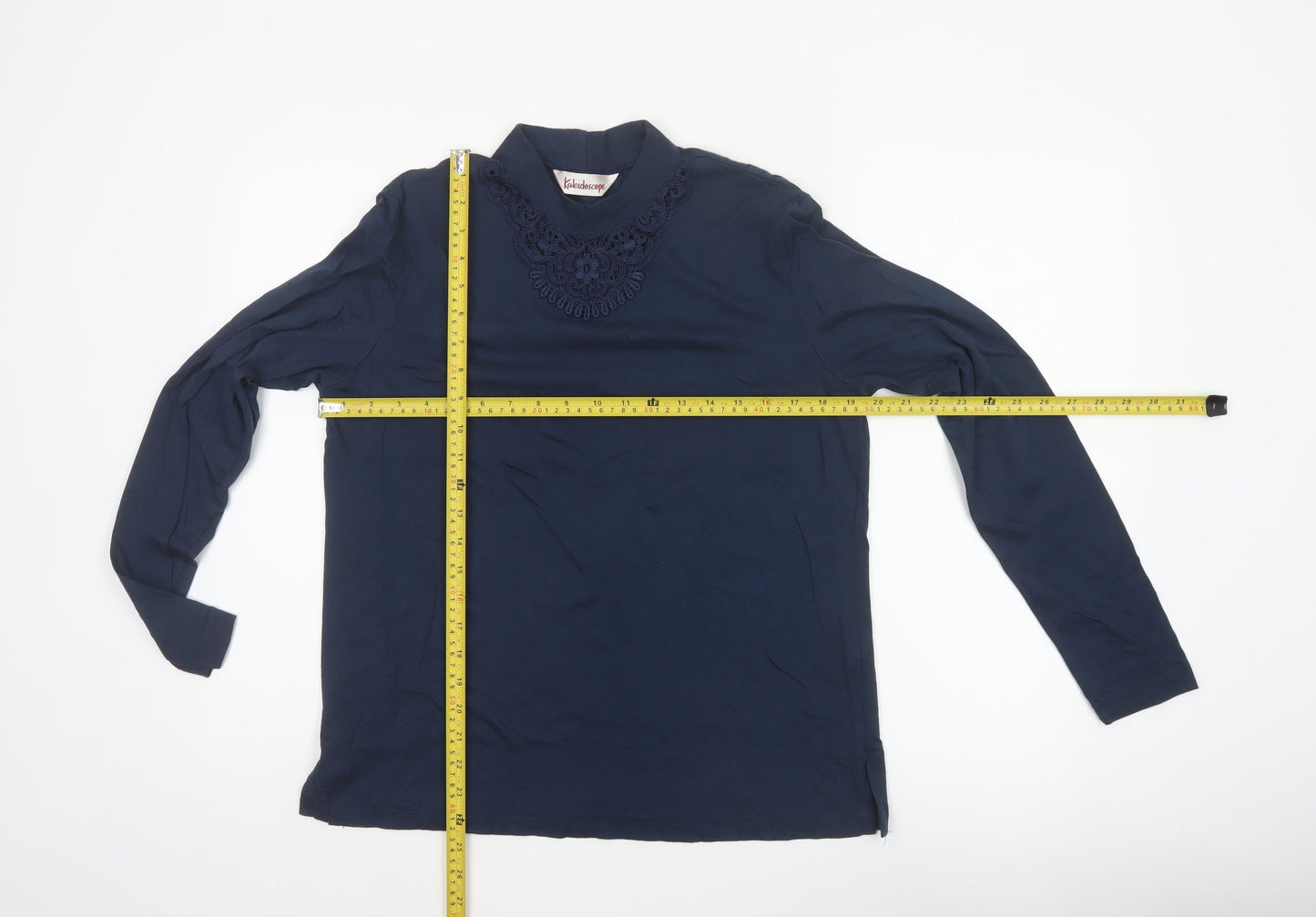 Kaleidoscope Women’s Navy Blue UK 16 High Neck Embroidered Jersey Blouse
