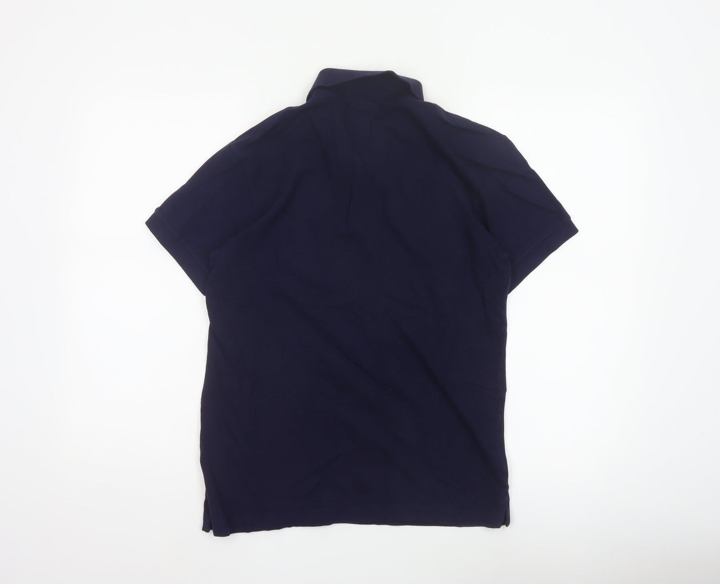 Lacoste Mens Blue S Slim Fit Cotton Pique Logo Polo Shirt