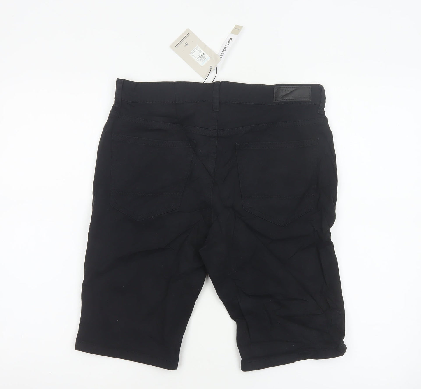 Denim Co. Men’s Black W30 Slim Stretch Denim 5-Pocket Shorts