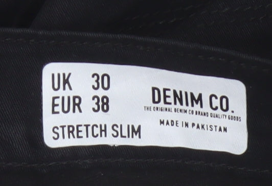 Denim Co. Men’s Black W30 Slim Stretch Denim 5-Pocket Shorts