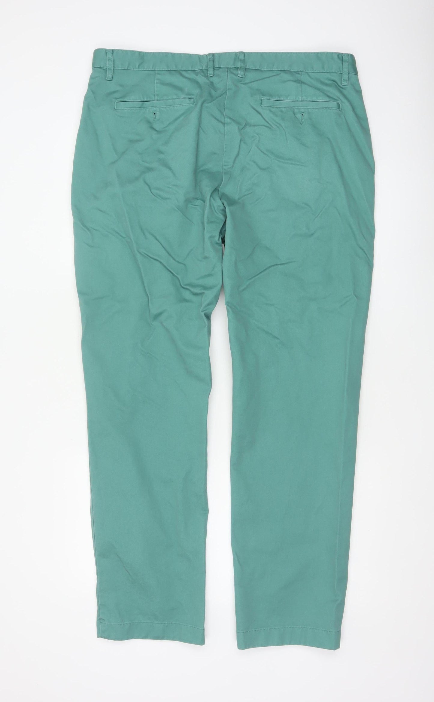 Joseph Turner Men’s Green 38R Cotton Straight Chino Trousers