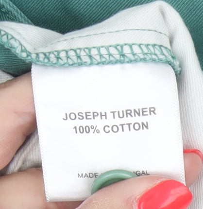 Joseph Turner Men’s Green 38R Cotton Straight Chino Trousers