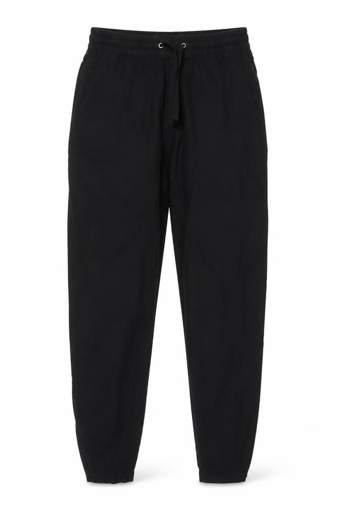 Marks & Spencer Women Black UK 12 Long Linen Blend Jogger Trousers