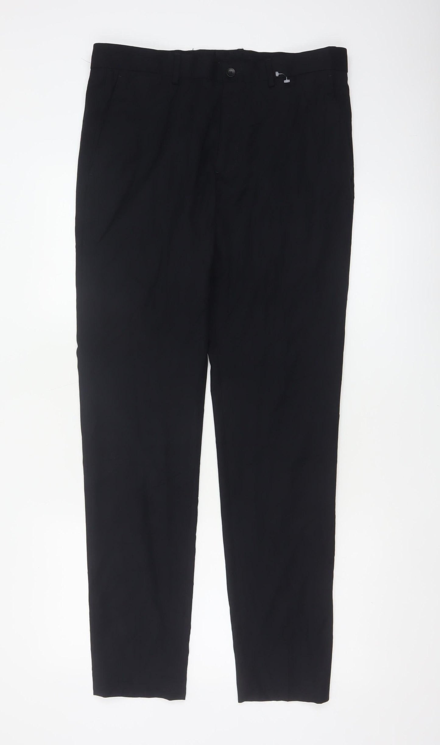 Zara Men’s Black 31 Slim Tapered Stretch Dress Trousers