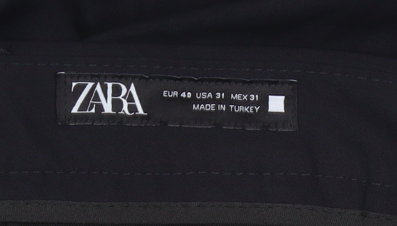 Zara Men’s Black 31 Slim Tapered Stretch Dress Trousers