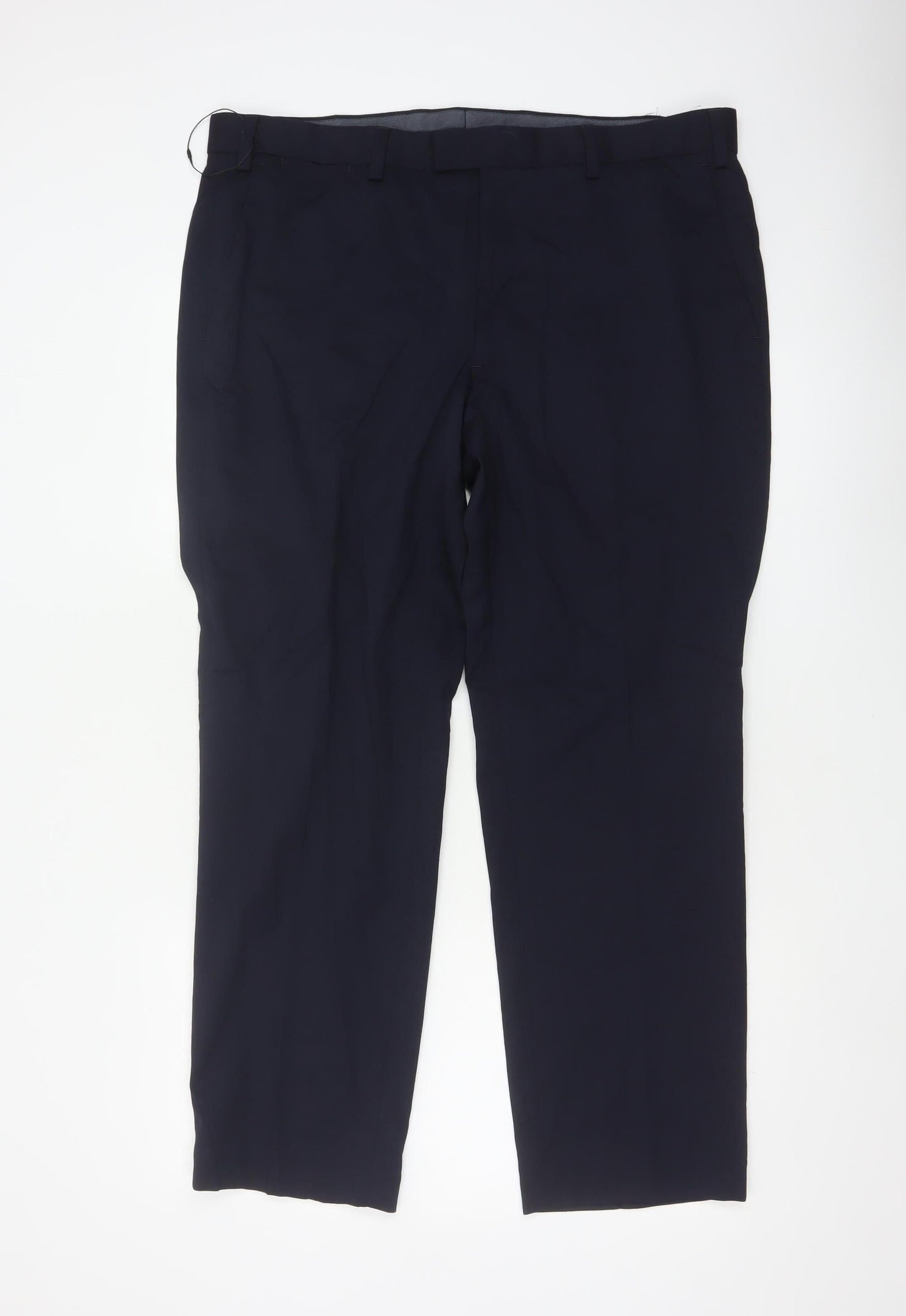 Marks & Spencer Men Blue 38in Wool Blend Dress Trousers 29in Leg