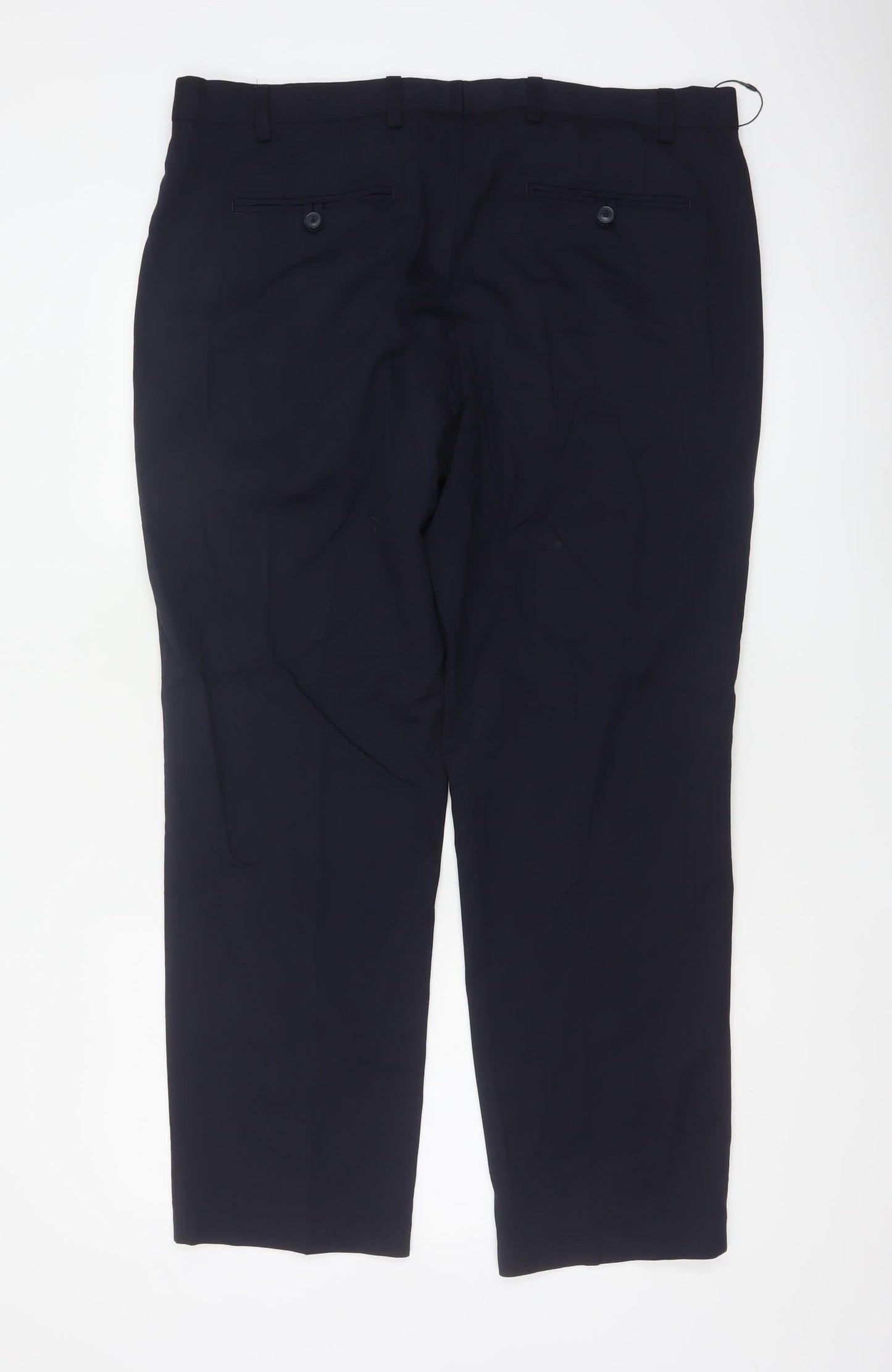 Marks & Spencer Men Blue 38in Wool Blend Dress Trousers 29in Leg