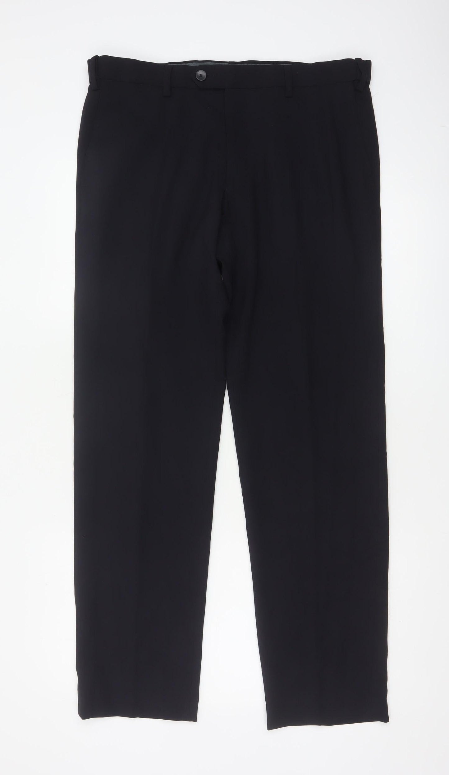Marks and Spencer Men's Navy 34/31 Slim Fit Dress Trousers