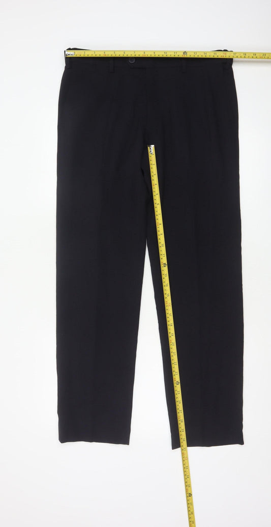 Marks and Spencer Men's Navy 34/31 Slim Fit Dress Trousers