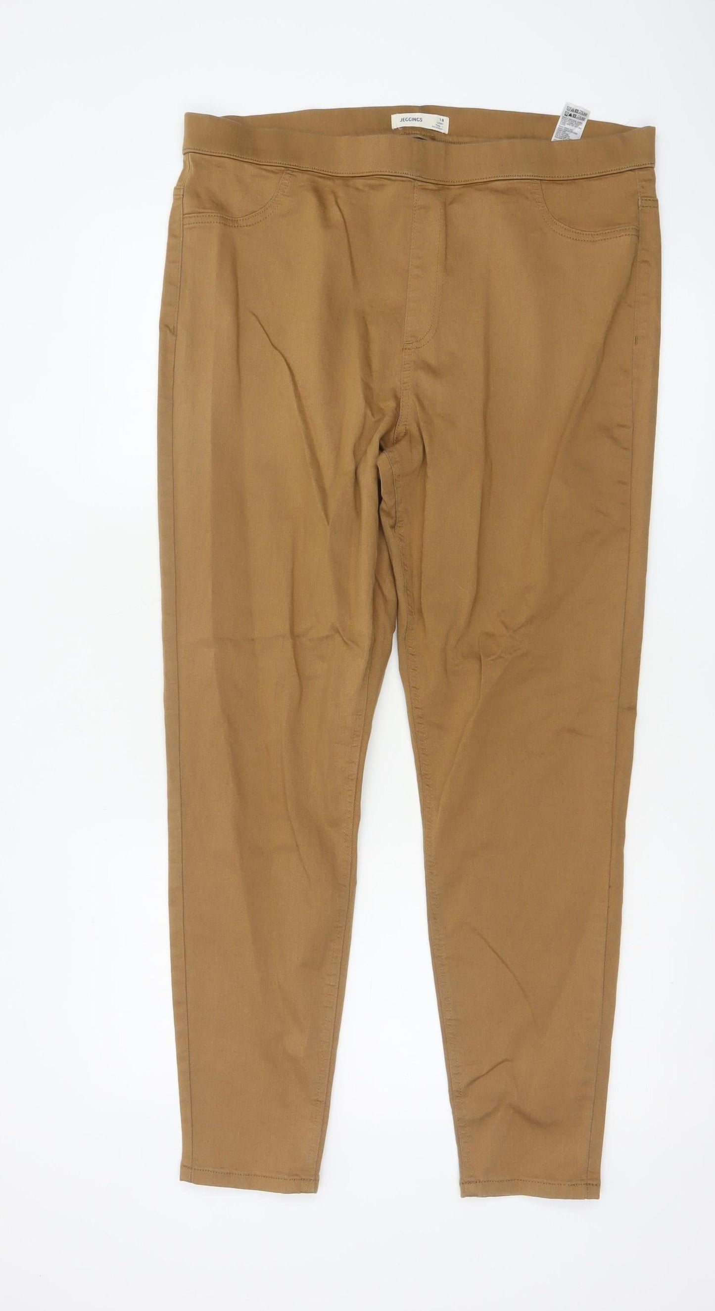 Marks & Spencer Men Brown UK 18 Long Skinny Stretch Jeggings Trousers