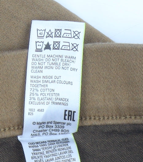 Marks & Spencer Men Brown UK 18 Long Skinny Stretch Jeggings Trousers