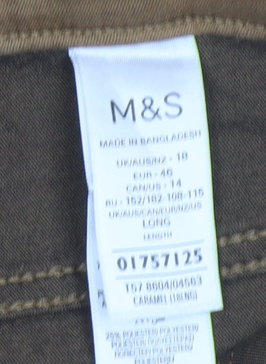 Marks & Spencer Men Brown UK 18 Long Skinny Stretch Jeggings Trousers