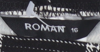 Roman Women Black White Check Stretch Leggings UK 16