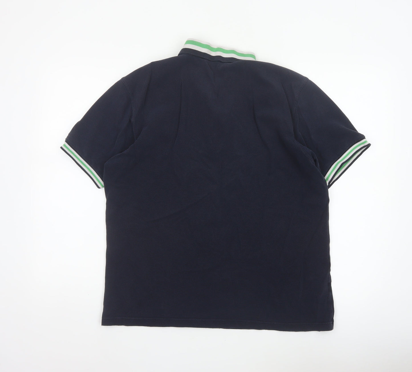 Fred Perry Men’s Blue L Cotton Pique Polo Shirt Striped Trim