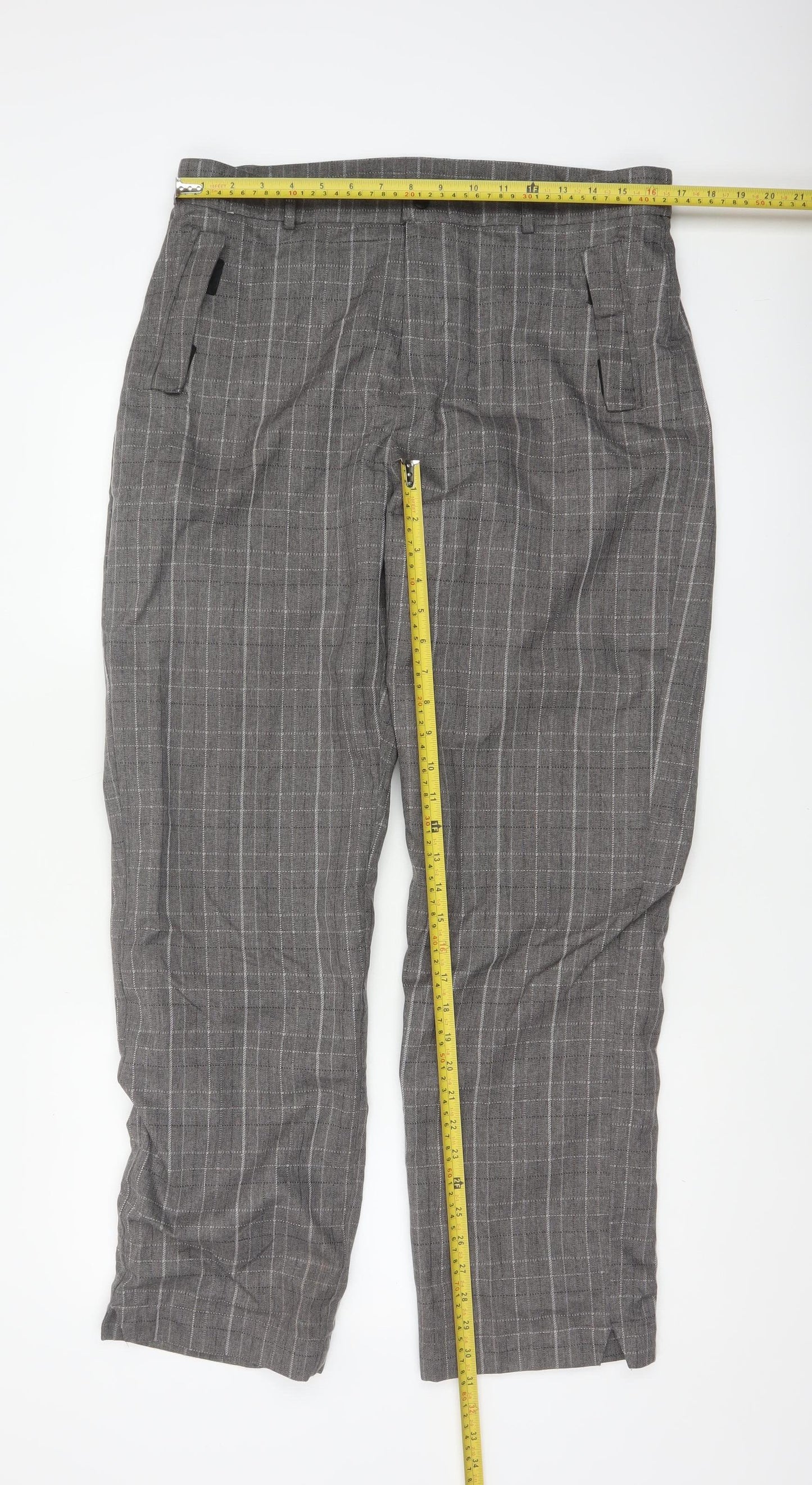 PING Collection Men's Grey Plaid W34 L31 Straight Golf Trousers