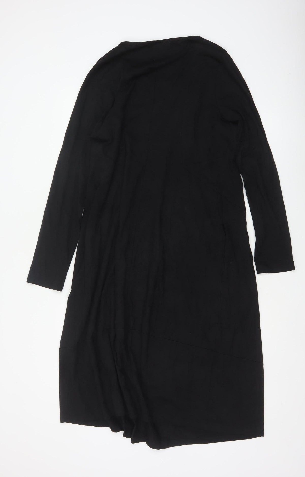 Crea Concept Women Black UK 12 Long Sleeve Scoop Neck Sheath Dress
