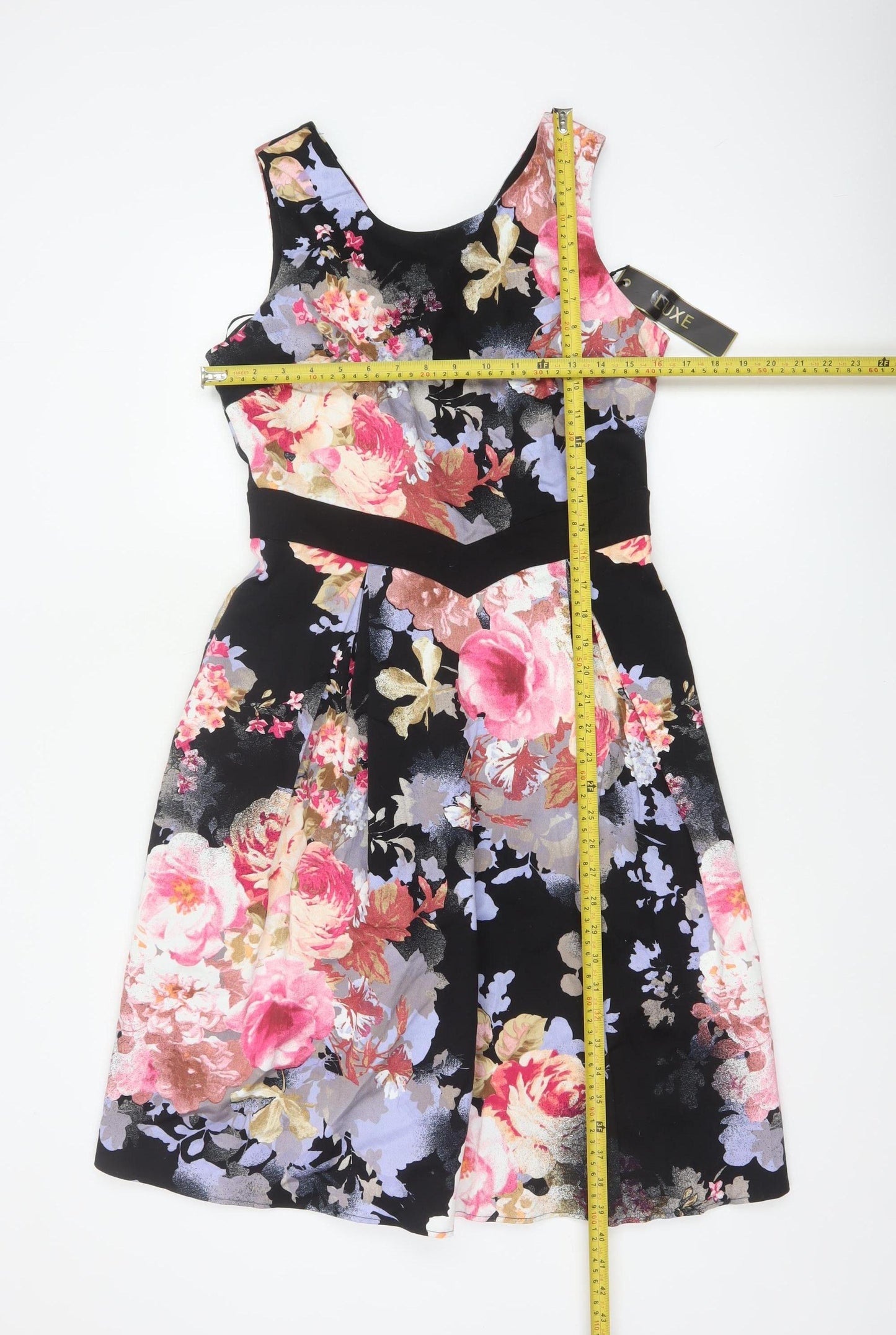 Luxe Women’s Multicoloured Floral Fit & Flare Dress UK 12