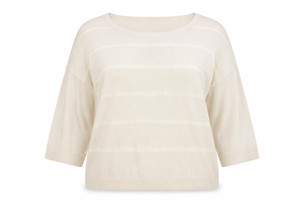 M&S Women’s Beige Size 16 Round Neck Cotton Blend Knit Jumper