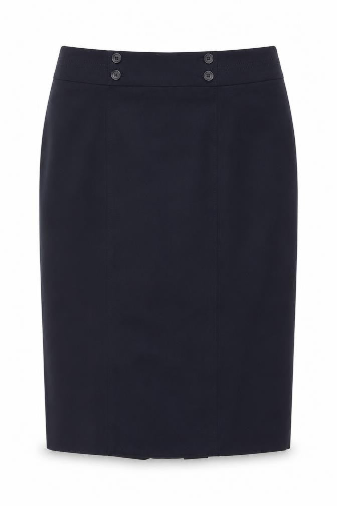 Marks & Spencer Women Black UK 12 Pencil Knee Skirt Button Workwear