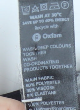 Marks & Spencer Women Black UK 12 Pencil Knee Skirt Button Workwear