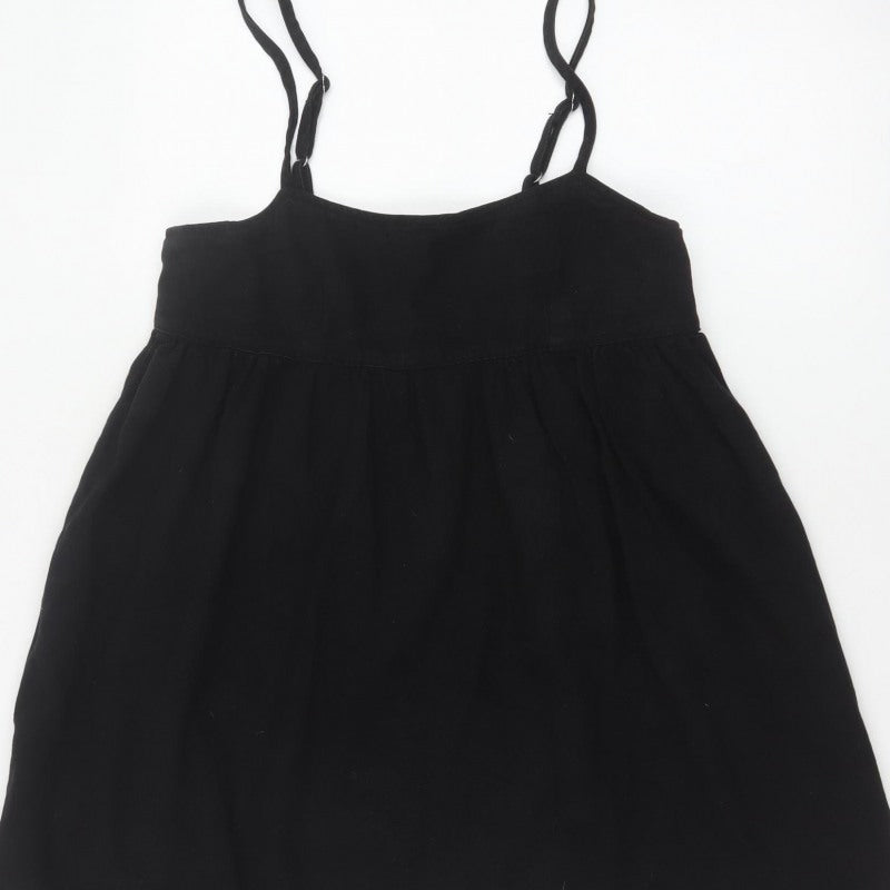 ASOS DESIGN Women Black UK 8 Adjustable Strap Camisole Tank Top