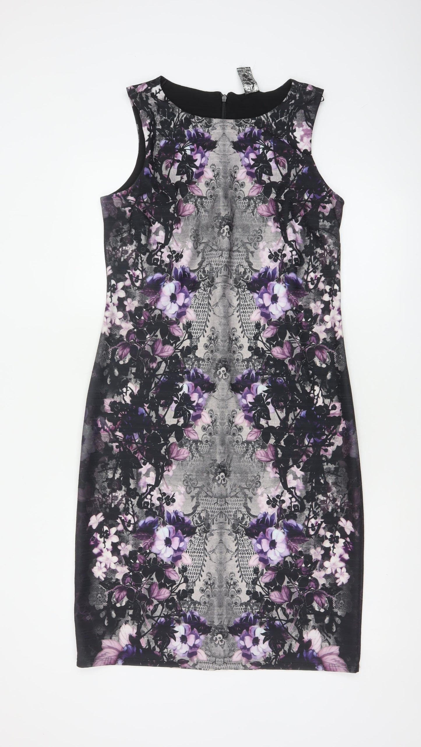 Next Women’s Multicoloured Floral Bodycon Dress UK 14 Sleeveless