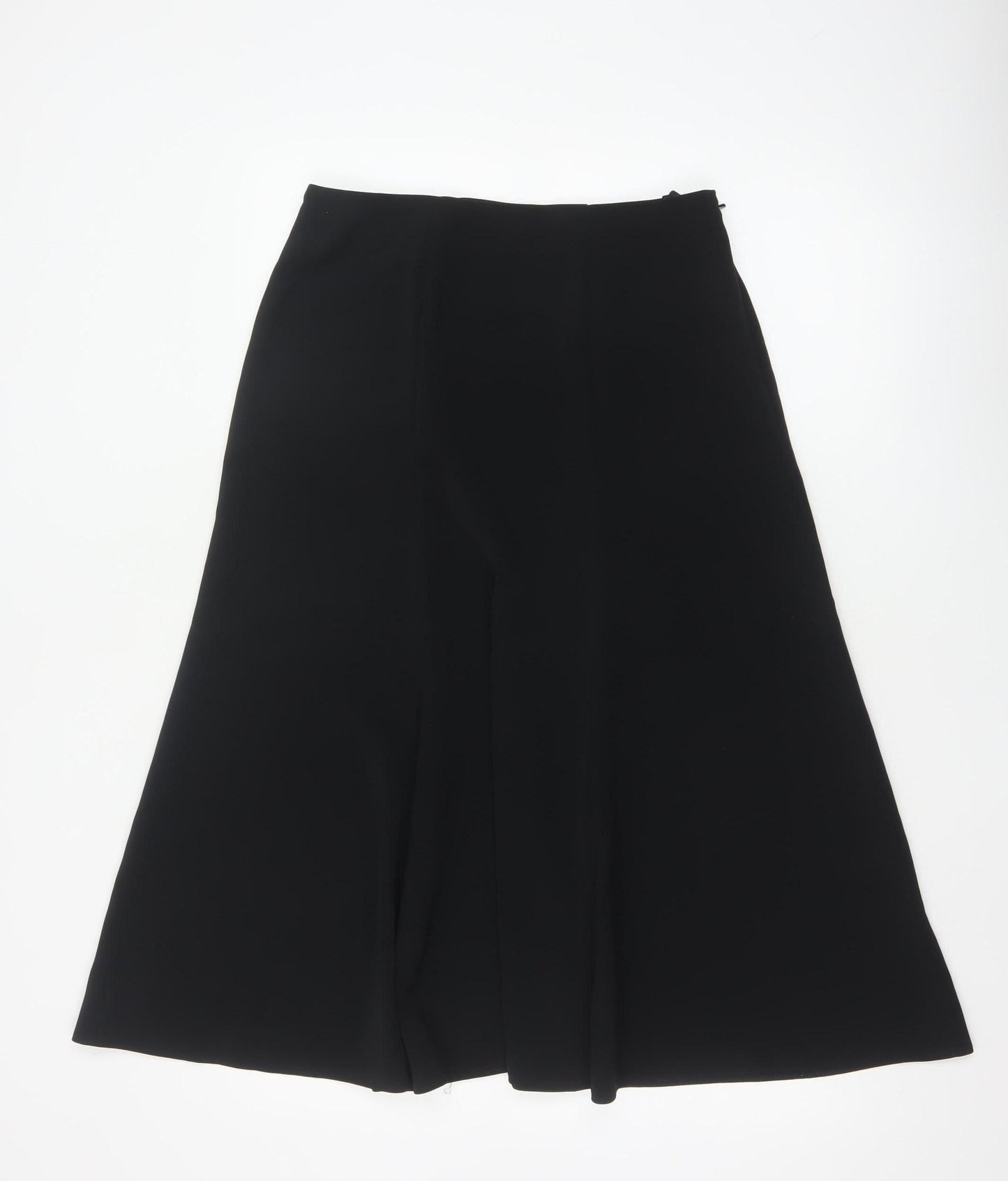 Marks and Spencer Women Black UK 12 Long A-Line Zip Skirt