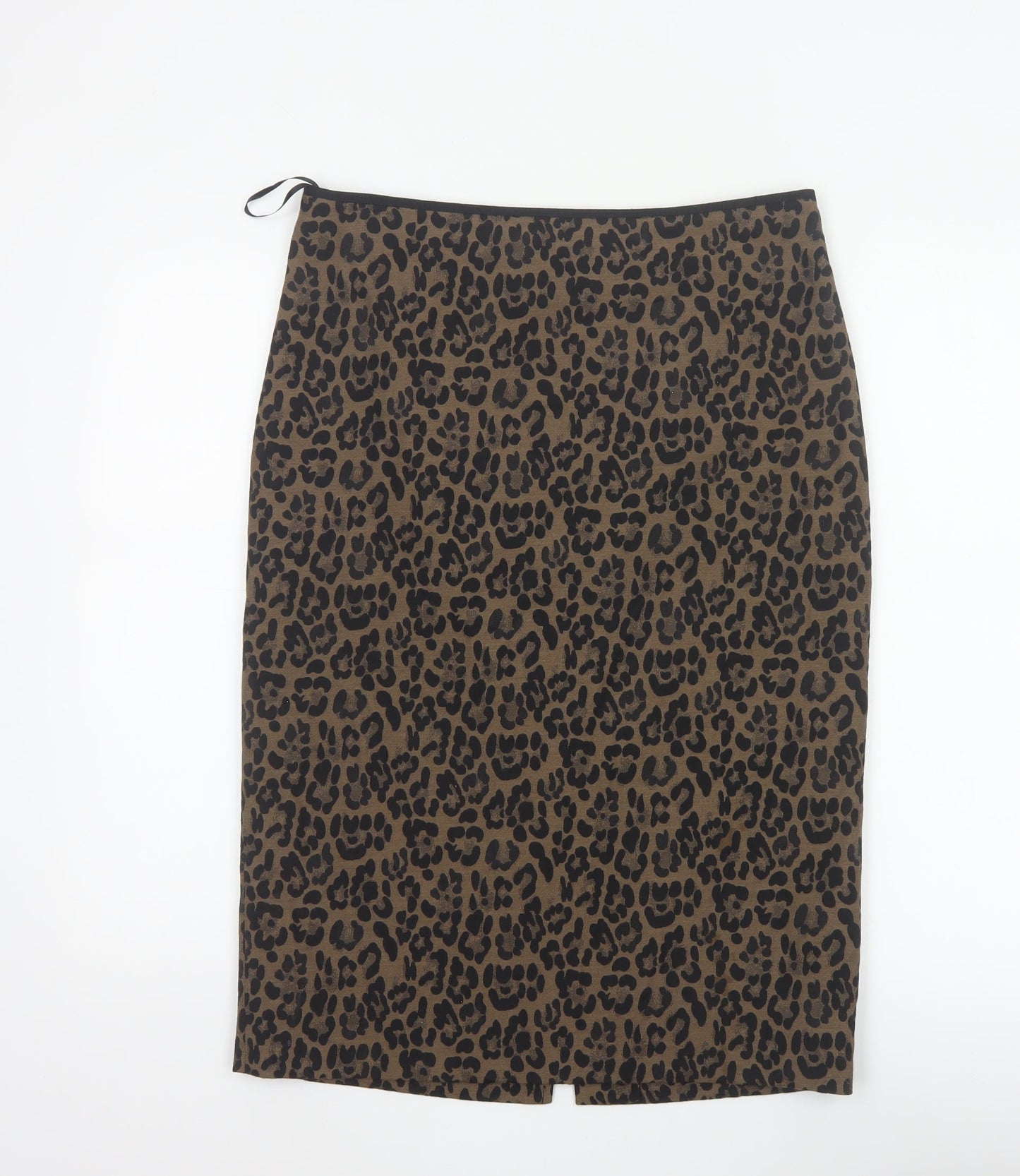 Marks and Spencer Women Brown UK 12 Leopard Print Pencil Midi Skirt