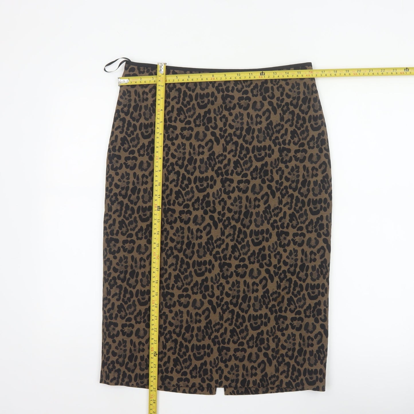 Marks and Spencer Women Brown UK 12 Leopard Print Pencil Midi Skirt