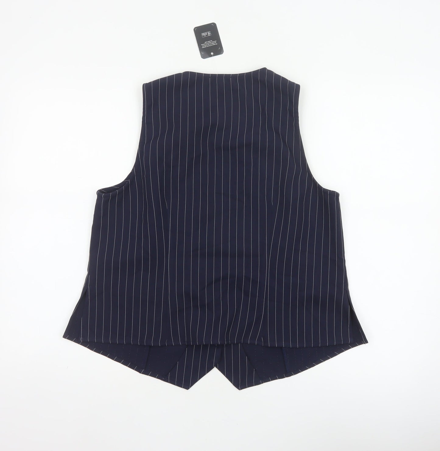Simply Be Women Navy Pinstripe Tailored Waistcoat Size 14 Workwear