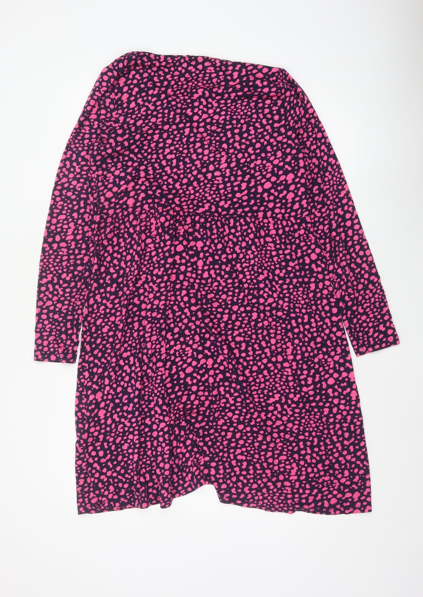 Joules Women’s Blue Pink Animal Print Fit & Flare Dress UK 12