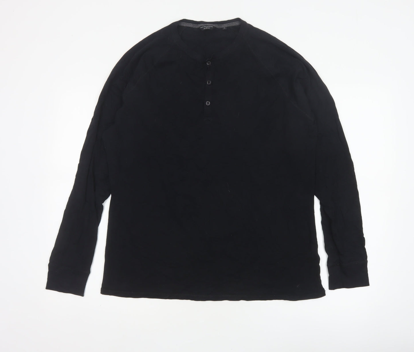 David Gandy for Autograph Men’s Black L Long Sleeve Henley Top