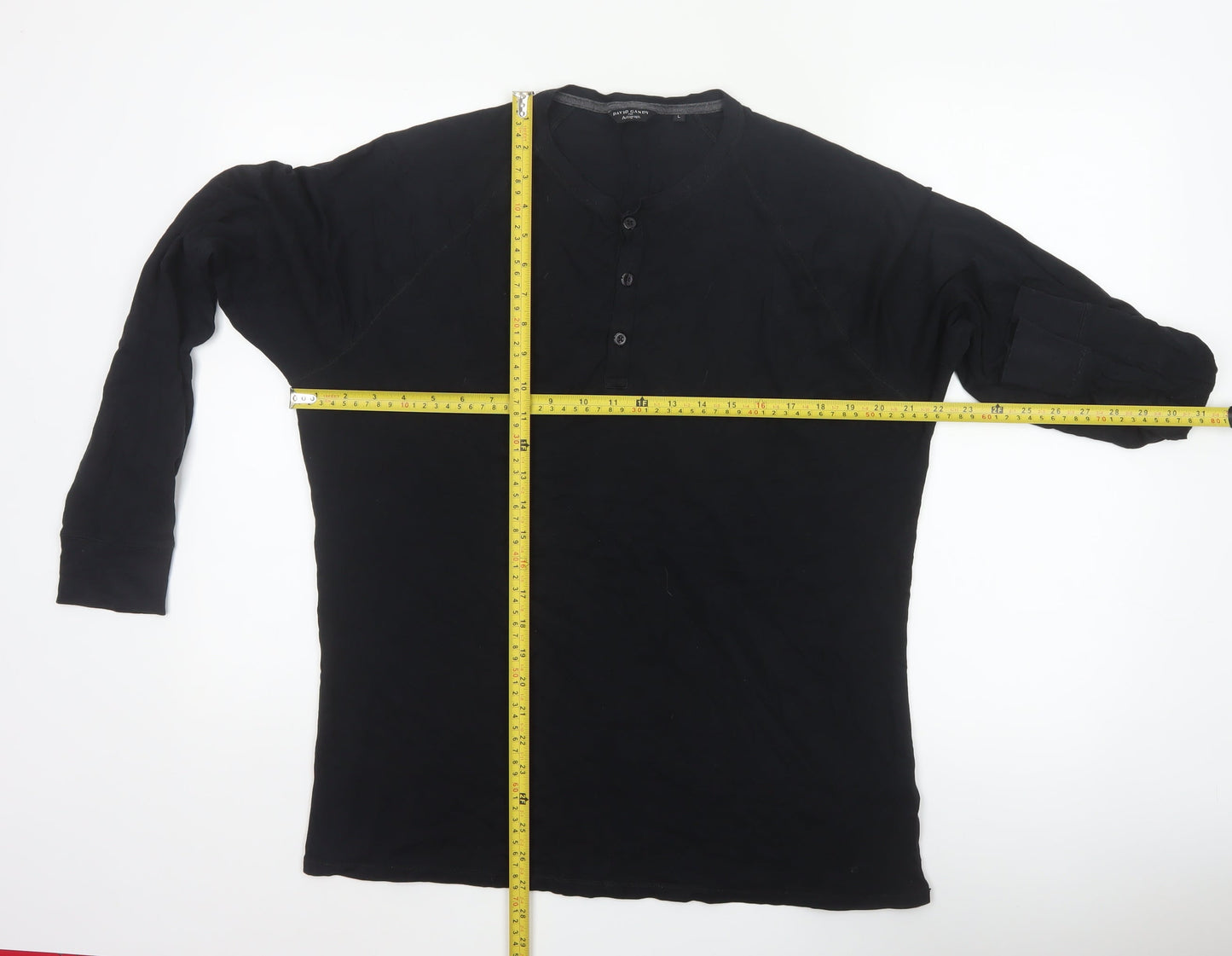 David Gandy for Autograph Men’s Black L Long Sleeve Henley Top