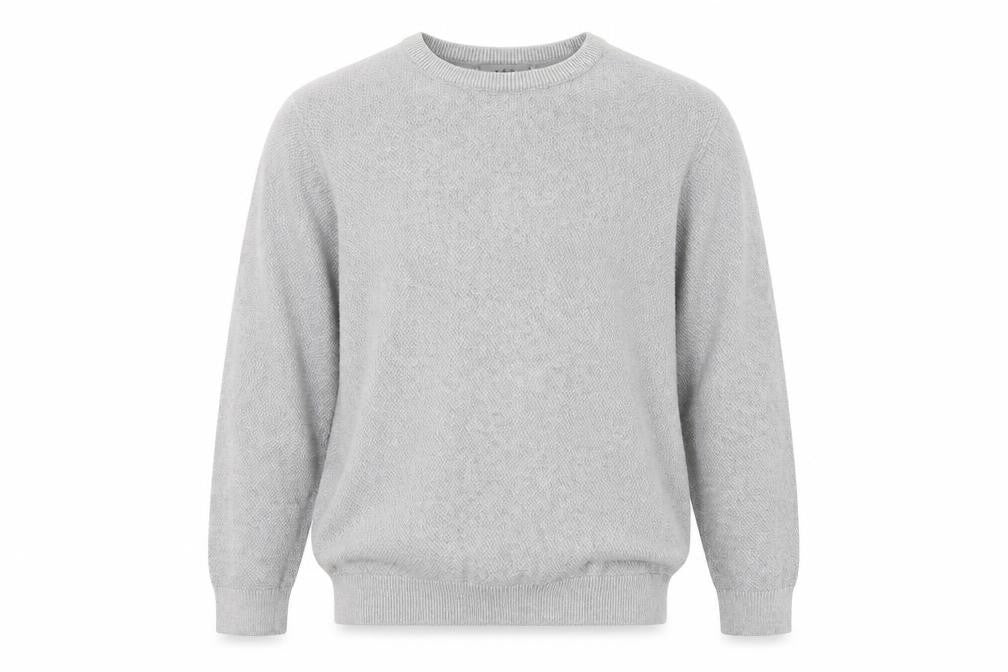 Marks and Spencer Men Grey L Cotton Crew Neck Knit Pullover Jumper
