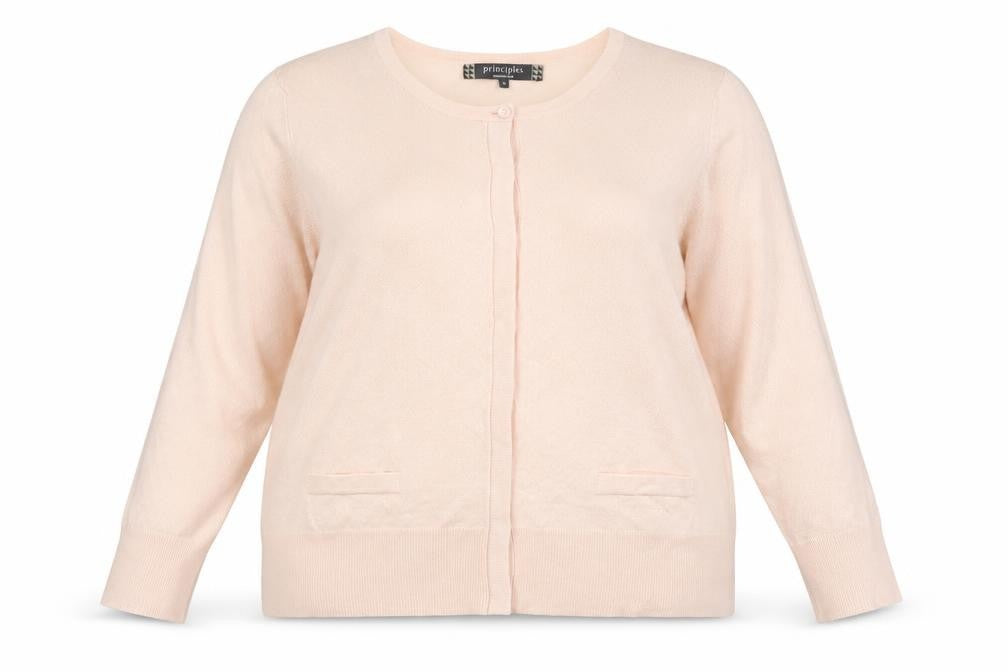 Principles Women Pink Size 18 Button Knit Cardigan with Pockets