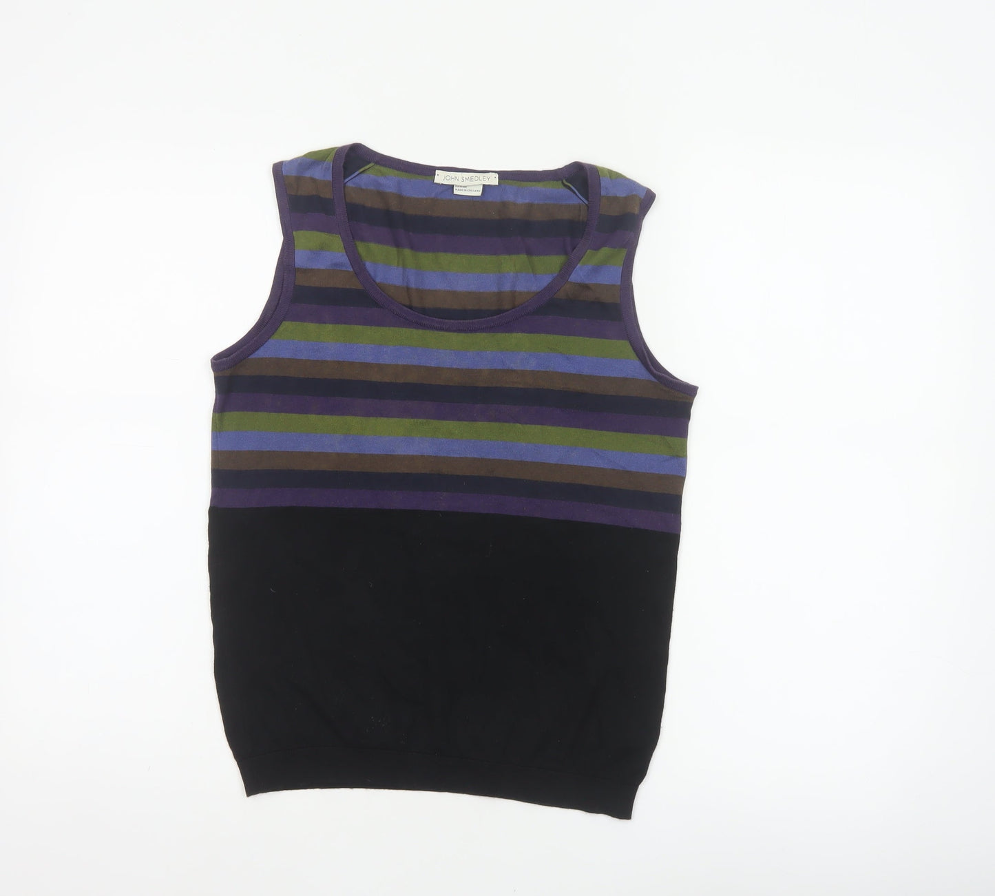 John Smedley Women Multicoloured Stripe Cotton Vest Jumper Size S