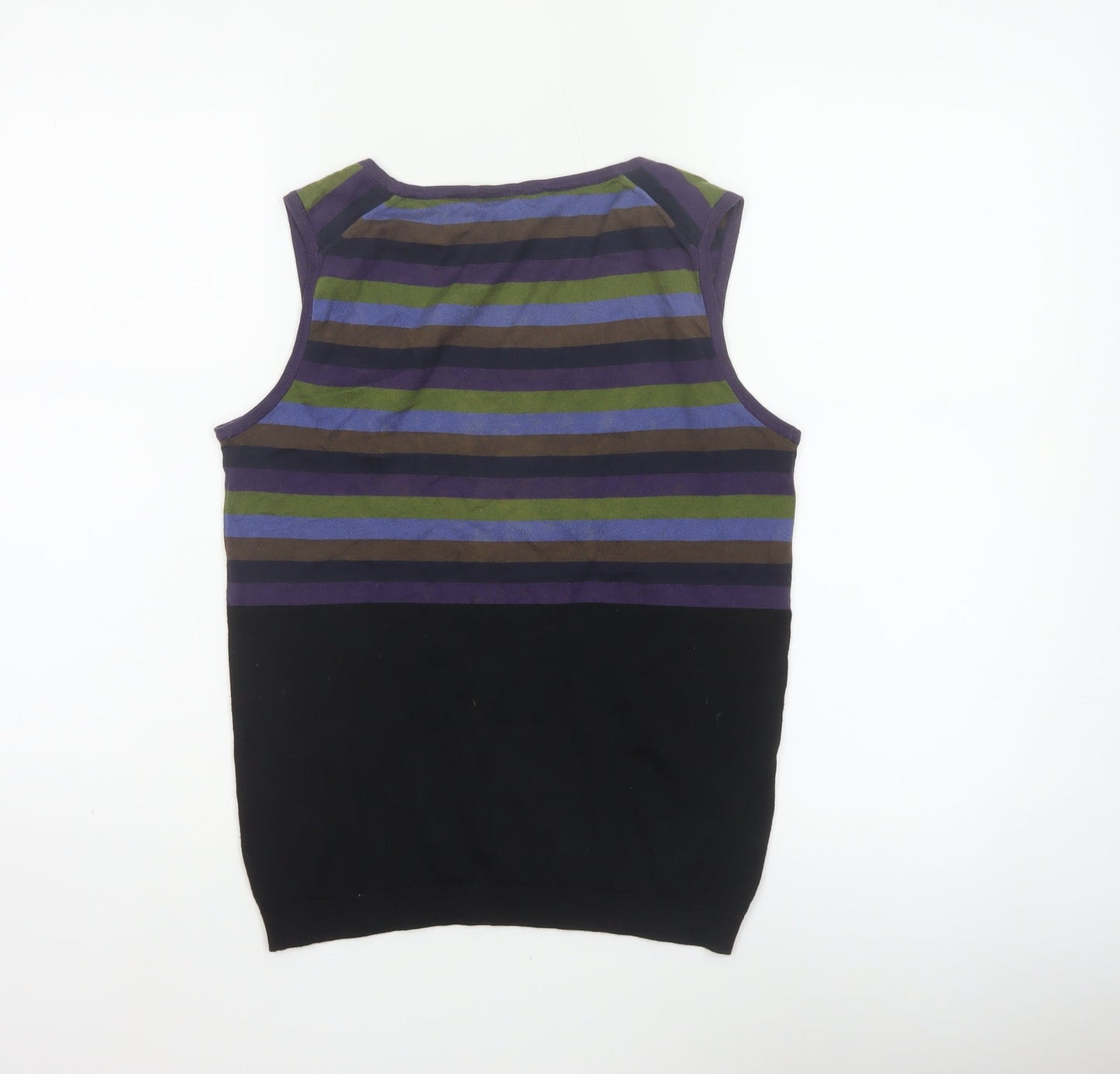 John Smedley Women Multicoloured Stripe Cotton Vest Jumper Size S