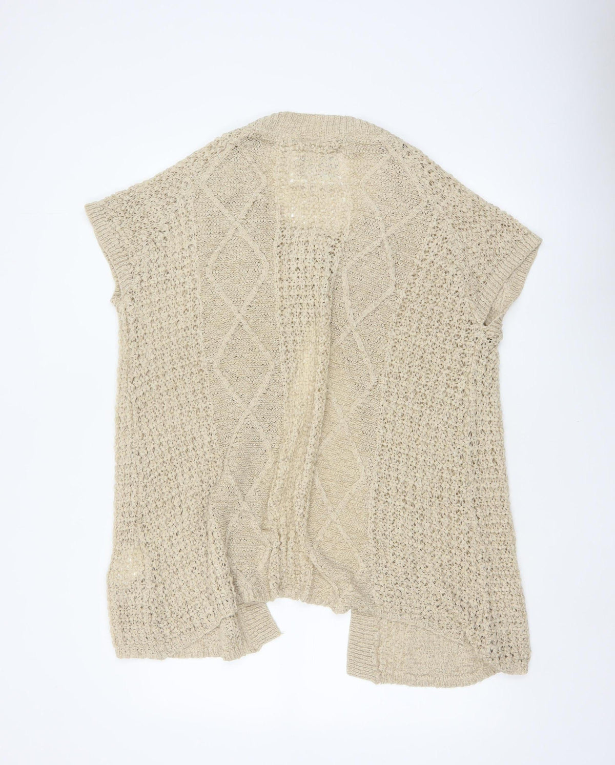 Joe Browns Women’s Beige UK 18 Open Knit Cap Sleeve Cardigan